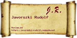 Javorszki Rudolf névjegykártya